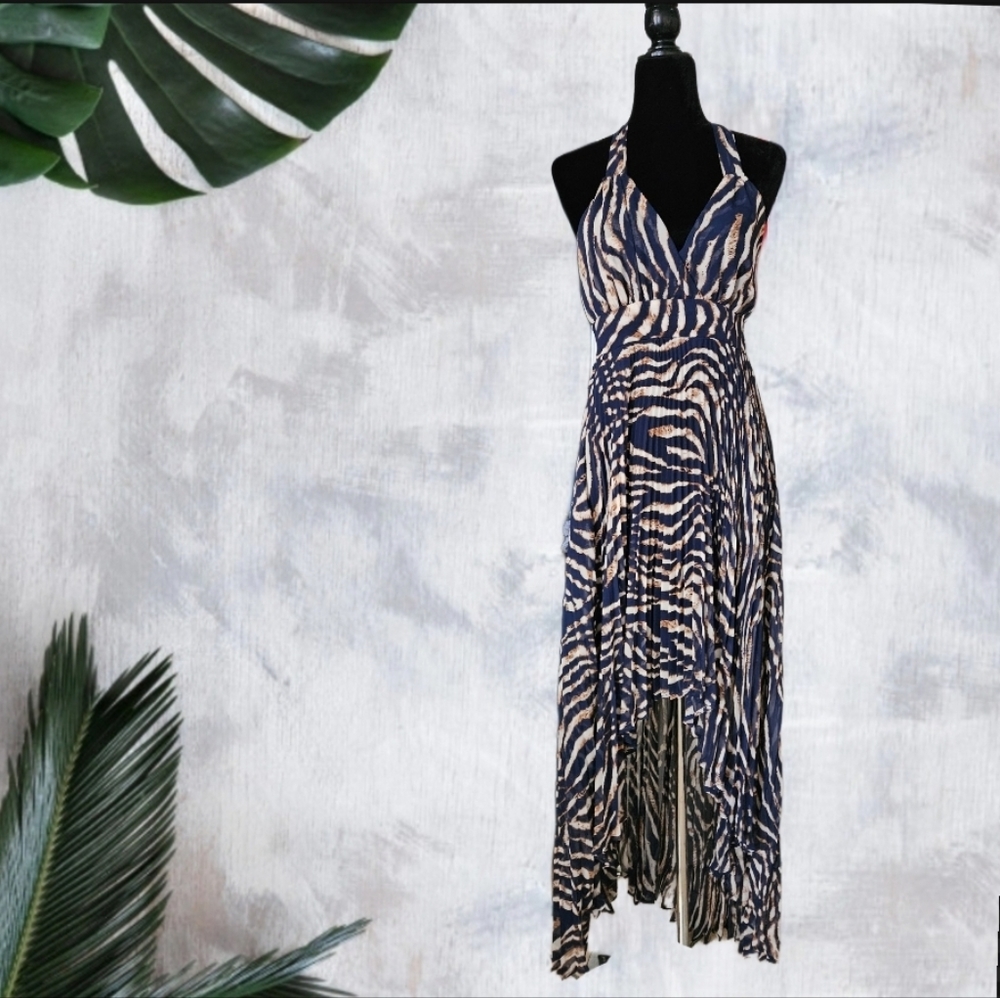 XTC Zebra Print High Low Maxi Dress